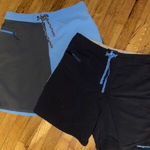 Two Pairs of Patagonia Mens Board Shorts sz 34